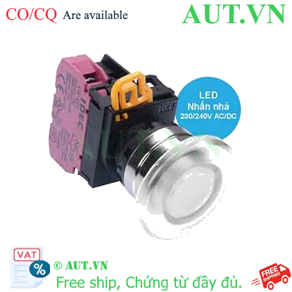 Ảnh của Nút nhấn nhả có đèn IDEC YW4L-M4E01QM3W 220VAC D22 1NC (Trắng)