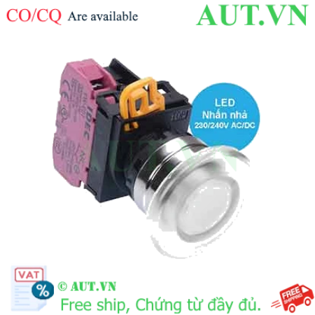 Ảnh của Nút nhấn nhả có đèn IDEC YW4L-M4E01QM3W 220VAC D22 1NC (Trắng)