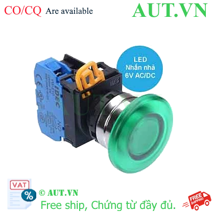 Ảnh của Nút nhấn nhả có đèn IDEC YW4L-M4E10Q2G 6VAC/DC D22 1NO (Xanh)