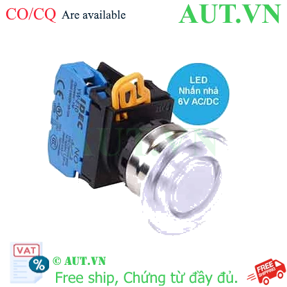 Ảnh của Nút nhấn nhả có đèn IDEC YW4L-M4E10Q2PW 6VAC/DC D22 1NO (Trắng)