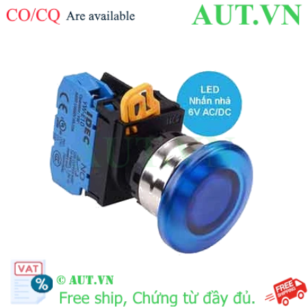 Ảnh của Nút nhấn nhả có đèn IDEC YW4L-M4E10Q2S 6VAC/DC D22 1NO (Xanh)