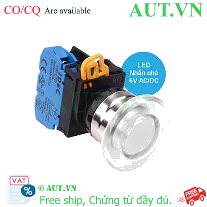 Ảnh của Nút nhấn nhả có đèn IDEC YW4L-M4E10Q2W 6VAC/DC D22 1NO (Trắng)