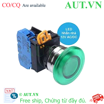 Ảnh của Nút nhấn nhả có đèn IDEC YW4L-M4E10Q3G 12VAC/DC D22 1NO (Xanh)