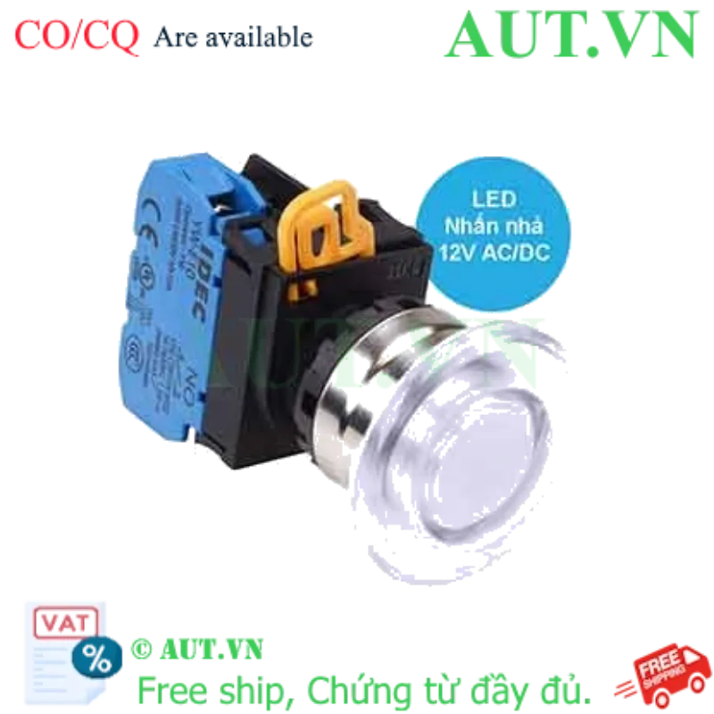 Ảnh của Nút nhấn nhả có đèn IDEC YW4L-M4E10Q3PW 12VAC/DC D22 1NO (Trắng)