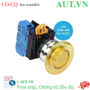 Ảnh của Nút nhấn nhả có đèn IDEC YW4L-M4E10Q3Y 12VAC/DC D22 1NO (Vàng)