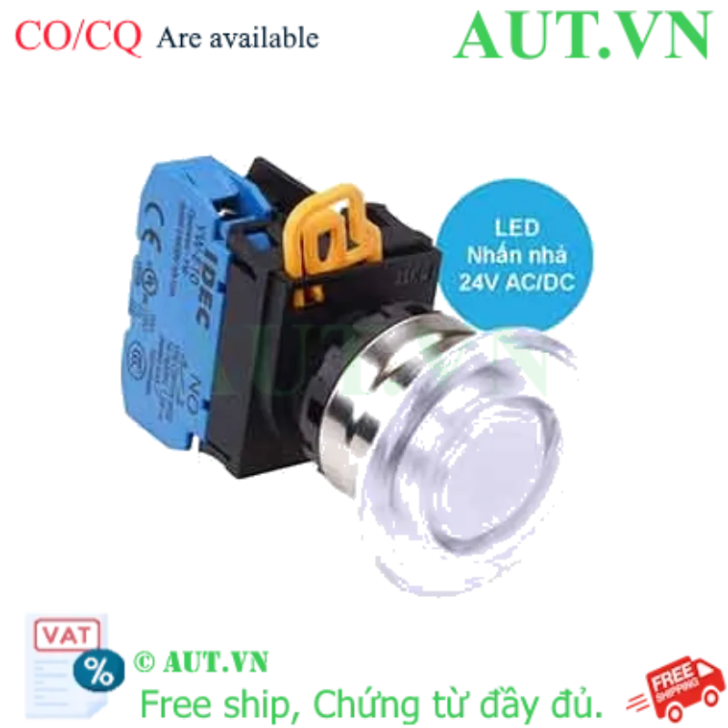 Ảnh của Nút nhấn nhả có đèn IDEC YW4L-M4E10Q4PW 24VAC/DC D22 1NO (Trắng)