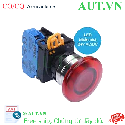Ảnh của Nút nhấn nhả có đèn IDEC YW4L-M4E10Q4R 24VAC/DC D22 1NO (Đỏ)