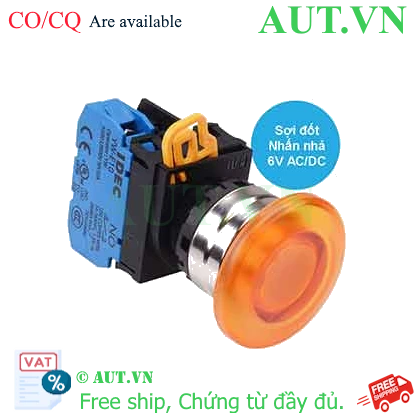 Ảnh của Nút nhấn nhả có đèn IDEC YW4L-M4E10Q5A 6VAC/DC D22 1NO (Hổ phách)