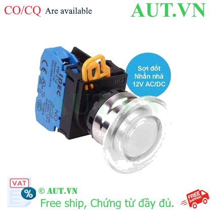 Ảnh của Nút nhấn nhả có đèn IDEC YW4L-M4E10Q6W 12VAC/DC D22 1NO (Trắng)