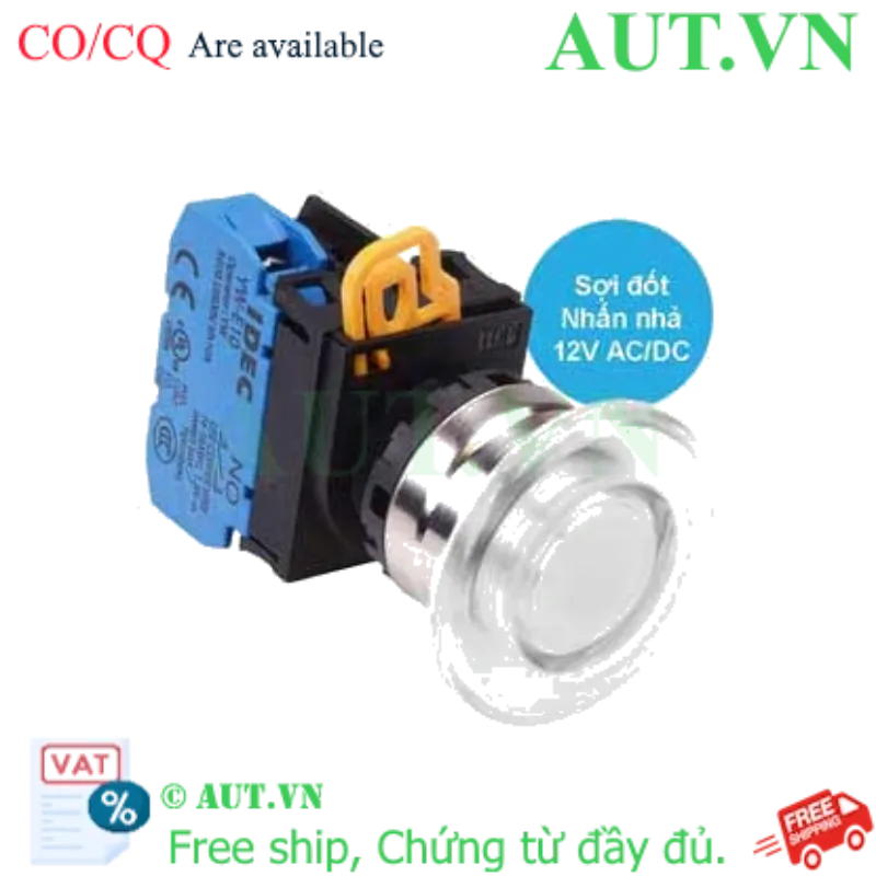 Ảnh của Nút nhấn nhả có đèn IDEC YW4L-M4E10Q6W 12VAC/DC D22 1NO (Trắng)