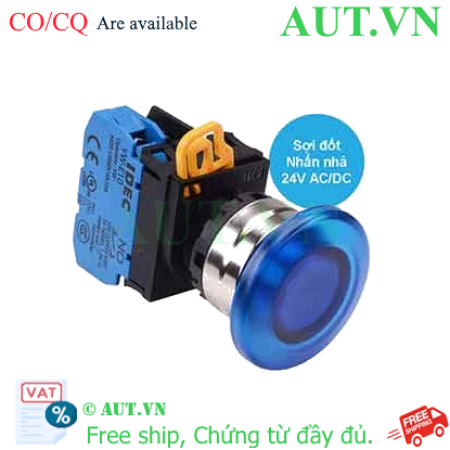 Ảnh của Nút nhấn nhả có đèn IDEC YW4L-M4E10Q7S 24VAC/DC D22 1NO (Xanh)