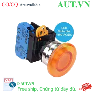 Ảnh của Nút nhấn nhả có đèn IDEC YW4L-M4E10QHA 110VAC D22 1NO (Hổ phách)