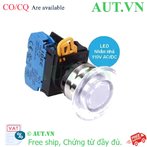Ảnh của Nút nhấn nhả có đèn IDEC YW4L-M4E10QHPW 110VAC D22 1NO (Trắng)