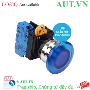 Ảnh của Nút nhấn nhả có đèn IDEC YW4L-M4E10QHS 110VAC D22 1NO (Xanh)
