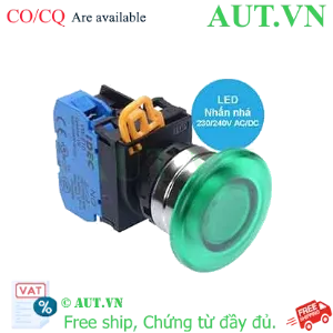 Ảnh của Nút nhấn nhả có đèn IDEC YW4L-M4E10QM3G 220VAC D22 1NO (Xanh)