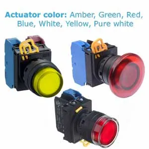Ảnh của Nút nhấn nhả có đèn IDEC YW4L-M4E11Q5S 6VAC/DC D22 1NO+1NC (Xanh)