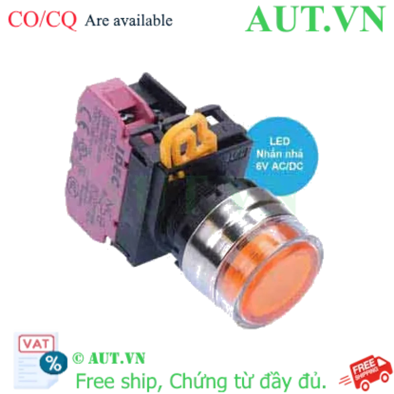 Ảnh của Nút nhấn nhả có đèn IDEC YW4L-MF2E01Q2A 6VAC/DC D22 1NC (Hổ phách)