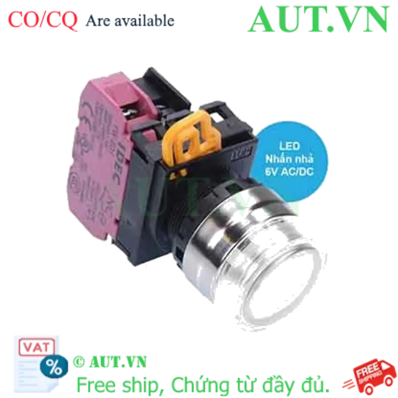 Ảnh của Nút nhấn nhả có đèn IDEC YW4L-MF2E01Q2PW 6VAC/DC D22 1NC (Trắng)