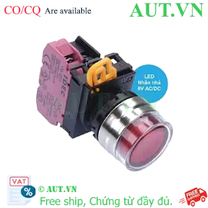 Ảnh của Nút nhấn nhả có đèn IDEC YW4L-MF2E01Q2R 6VAC/DC D22 1NC (Đỏ)