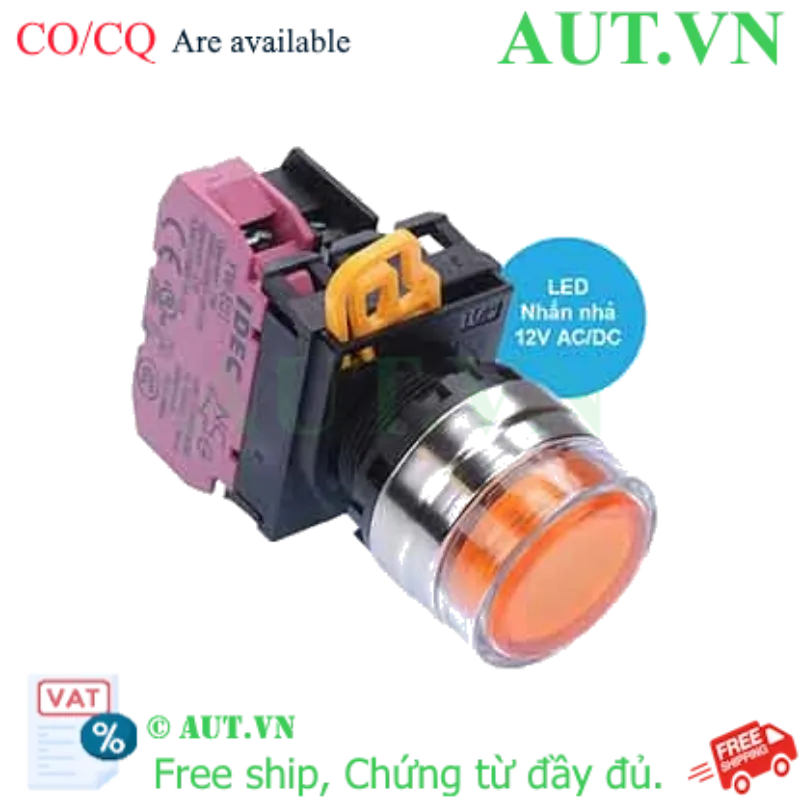 Ảnh của Nút nhấn nhả có đèn IDEC YW4L-MF2E01Q3A 12VAC/DC D22 1NC (Hổ phách)