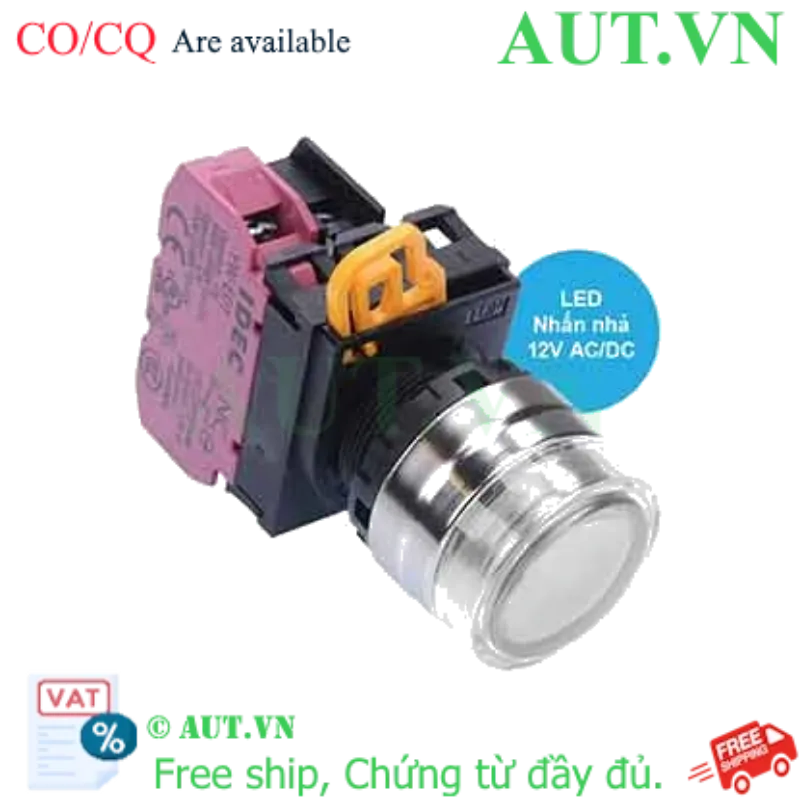 Ảnh của Nút nhấn nhả có đèn IDEC YW4L-MF2E01Q3W 12VAC/DC D22 1NC (Trắng)