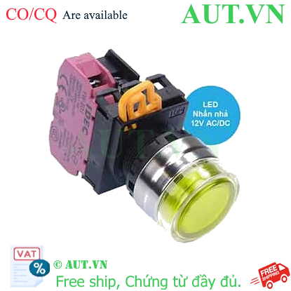 Ảnh của Nút nhấn nhả có đèn IDEC YW4L-MF2E01Q3Y 12VAC/DC D22 1NC (Vàng)