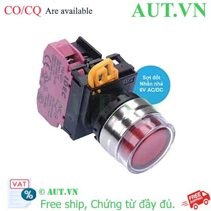 Ảnh của Nút nhấn nhả có đèn IDEC YW4L-MF2E01Q5R 6VAC/DC D22 1NC (Đỏ)