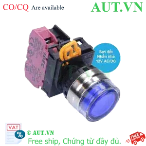 Ảnh của Nút nhấn nhả có đèn IDEC YW4L-MF2E01Q6S 12VAC/DC D22 1NC (Xanh)