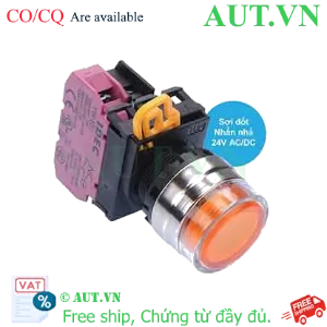Ảnh của Nút nhấn nhả có đèn IDEC YW4L-MF2E01Q7A 24VAC/DC D22 1NC (Hổ phách)