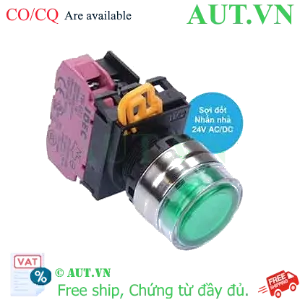 Ảnh của Nút nhấn nhả có đèn IDEC YW4L-MF2E01Q7G 24VAC/DC D22 1NC (Xanh)