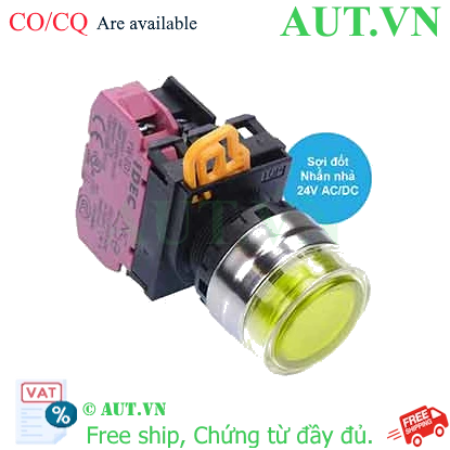Ảnh của Nút nhấn nhả có đèn IDEC YW4L-MF2E01Q7Y 24VAC/DC D22 1NC (Vàng)