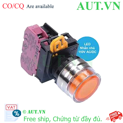 Ảnh của Nút nhấn nhả có đèn IDEC YW4L-MF2E01QHA 110VAC D22 1NC (Hổ phách)