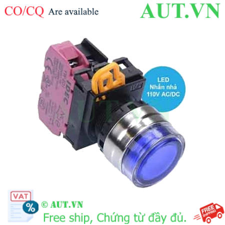 Ảnh của Nút nhấn nhả có đèn IDEC YW4L-MF2E01QHS 110VAC D22 1NC (Xanh)