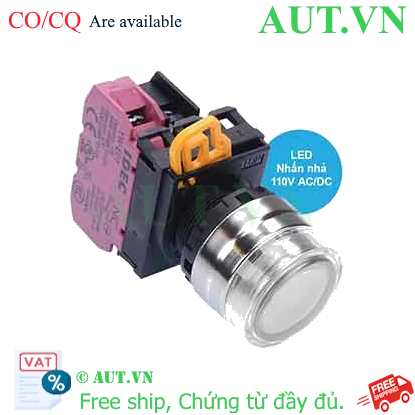 Ảnh của Nút nhấn nhả có đèn IDEC YW4L-MF2E01QHW 110VAC D22 1NC (Trắng)
