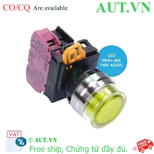 Ảnh của Nút nhấn nhả có đèn IDEC YW4L-MF2E01QHY 110VAC D22 1NC (Vàng)