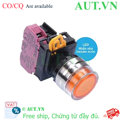 Ảnh của Nút nhấn nhả có đèn IDEC YW4L-MF2E01QM3A 220VAC D22 1NC (Hổ phách)