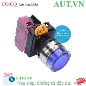 Ảnh của Nút nhấn nhả có đèn IDEC YW4L-MF2E01QM3S 220VAC D22 1NC (Xanh)