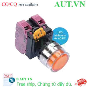 Ảnh của Nút nhấn nhả có đèn IDEC YW4L-MF2E02Q2A 6VAC/DC D22 2NC (Hổ phách)