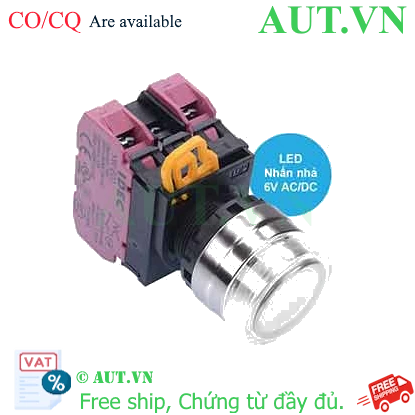 Ảnh của Nút nhấn nhả có đèn IDEC YW4L-MF2E02Q2PW 6VAC/DC D22 2NC (Trắng)