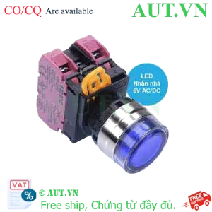 Ảnh của Nút nhấn nhả có đèn IDEC YW4L-MF2E02Q2S 6VAC/DC D22 2NC (Xanh)