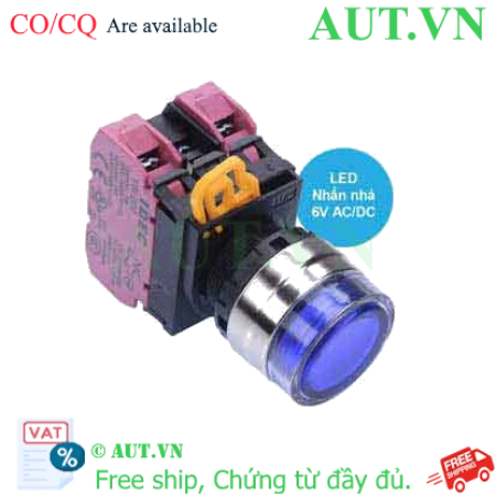 Ảnh của Nút nhấn nhả có đèn IDEC YW4L-MF2E02Q2S 6VAC/DC D22 2NC (Xanh)