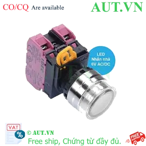 Ảnh của Nút nhấn nhả có đèn IDEC YW4L-MF2E02Q2W 6VAC/DC D22 2NC (Trắng)