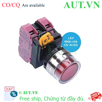 Ảnh của Nút nhấn nhả có đèn IDEC YW4L-MF2E02Q3R 12VAC/DC D22 2NC (Đỏ)