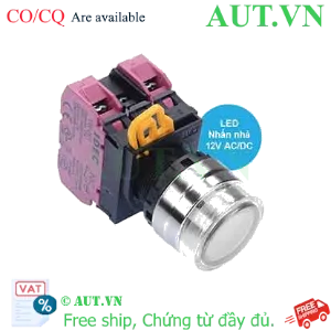 Ảnh của Nút nhấn nhả có đèn IDEC YW4L-MF2E02Q3W 12VAC/DC D22 2NC (Trắng)