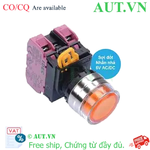 Ảnh của Nút nhấn nhả có đèn IDEC YW4L-MF2E02Q5A 6VAC/DC D22 2NC (Hổ phách)