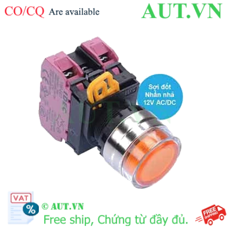 Ảnh của Nút nhấn nhả có đèn IDEC YW4L-MF2E02Q6A 12VAC/DC D22 2NC (Hổ phách)