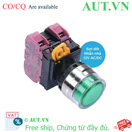 Ảnh của Nút nhấn nhả có đèn IDEC YW4L-MF2E02Q6G 12VAC/DC D22 2NC (Xanh)