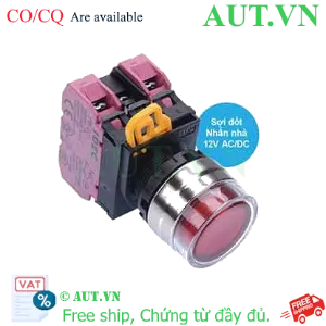 Ảnh của Nút nhấn nhả có đèn IDEC YW4L-MF2E02Q6R 12VAC/DC D22 2NC (Đỏ)