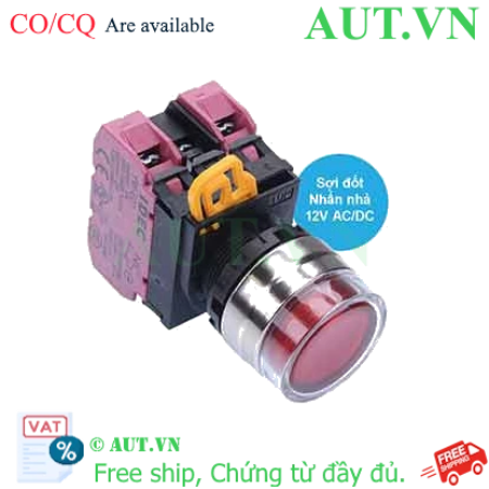 Ảnh của Nút nhấn nhả có đèn IDEC YW4L-MF2E02Q6R 12VAC/DC D22 2NC (Đỏ)