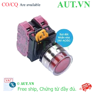 Ảnh của Nút nhấn nhả có đèn IDEC YW4L-MF2E02Q7R 24VAC/DC D22 2NC (Đỏ)